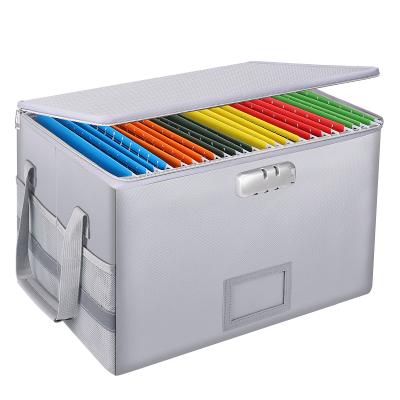 China New Type Waterproof And Fireproof Folding Fireproof Organizer Box With Lock Silicone Coated Cloth File Storage for sale