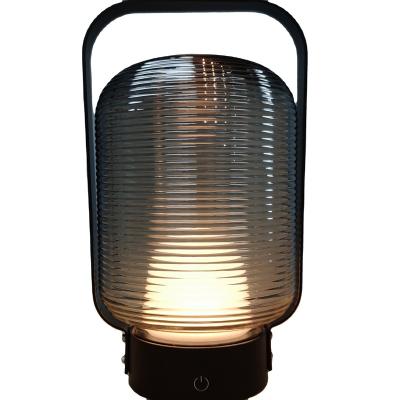 China Garden Camping Hanging Light Portable Rechargeable Modern Lantern Glass Lantern Camping Hanging Light for sale