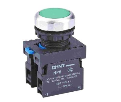 China NP8-BND Lighted Flat Button IP54 Industrial Control Circuit Pushbutton Switch for sale