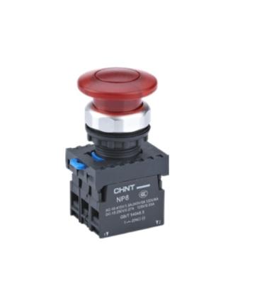 China NP8-MD Lighted Mushroom Head Reset Button IP54 Industrial Control Circuit Pushbutton Switch for sale