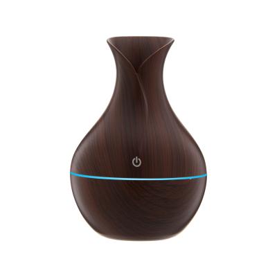 China 5V wooden grain USB humidifier colorful luminous machine humidifier wood grain home humidifier for sale