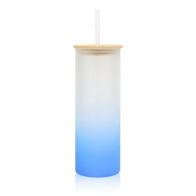 China Viable Factory Wholesale Custom Borosilicate Glass Water Bottle Glass Tumbler With Straw Bamboo Lid for sale