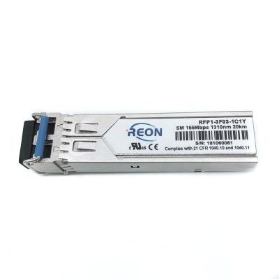 China Dual LC Fast SM 1310nm 10KM 15km 20km DDM SFP Ethernet/ATM/Switch/Router 155M 100Base-FX Transceiver for sale