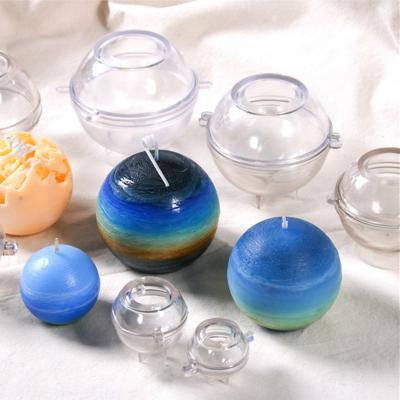 China Sustainable Transparent Plastic Candle Mold DIY Soap Clay Craft Tool Handmade Mold Geometric Model Sphere for sale