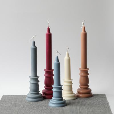 China Sustainable Candle Holder Modeling Plastic Mold Home Decoration Soft Candle Homemade Scented Candle for sale