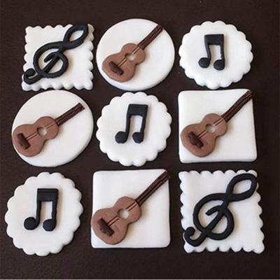 China Viable Music Silicone Molds Musical Notes Cupcake Topper Fondant Cake Decorating Tools for sale