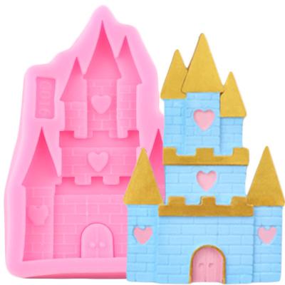 China Sustainable 3D Castle House Silicone Molds Fondant Cake Decorating Tools Cake Chocolate Molds for sale