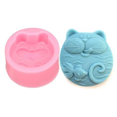 China 3d silicone mold diy catfish arts and crafts silicone soap handwork viable non-stick mold new for sale