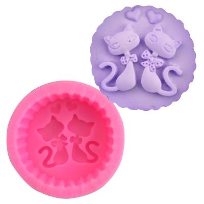 China Viable Non-Stick Mold DIY3d New Handmade Silicone Soap And Crafts Cat Arts Mold Soap Mold for sale