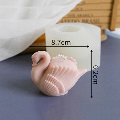 China New Viable Swan Form Scented Animal Candle Mold 3D Wax Silicone Mold Plaster Opens Decorating Tool for sale