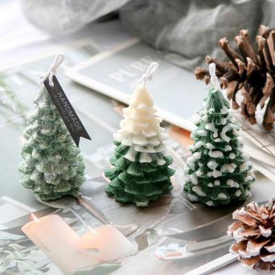 China Sustainable 3D Christmas Tree Candle Silicone Mold Christmas Tree Pine Cone Candle Epoxy Silicone Mold for sale