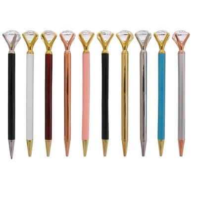 China Promotional Pen Diamond Pen With Big Crystal Bling Metal Ballpoint Pen crystal promotional gift diamond ball pen for sale