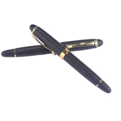 China Finance Gold Premium Trims Matte Black Metal Fountain Pen for sale