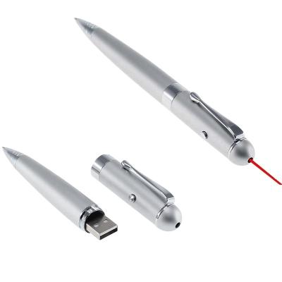 China Promotional Pen 3 in 1 Metal Ballpoint Pen with USB and Red Light Laser Indicator Teacher Pen for sale