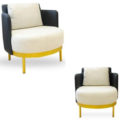 China French low back single seater design simple luxury living room leisure single legs gold sofa for sale