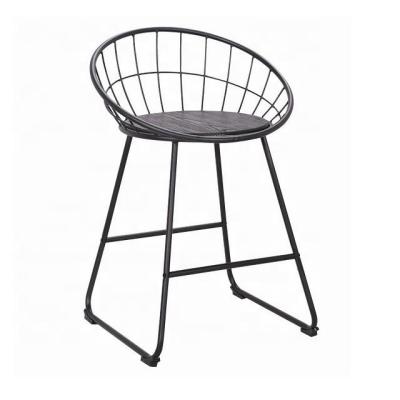 China New Industrial Metal Wood Frame Seat Cushion Vintage Bar Stool for sale