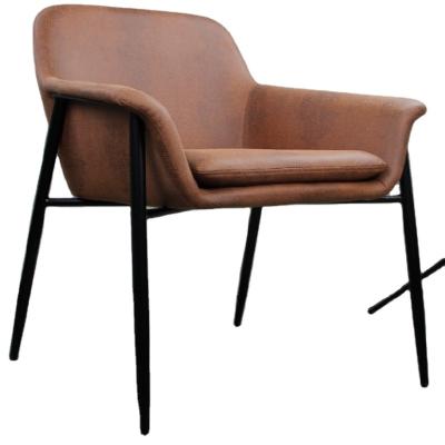 China Home Sale Industrial Hot Sale Bistros Restaurant Cafe Industrial Vintage Leather Upholstered Iron Dining Chair for sale