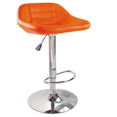 China Modern Low Back PU Seat High Adjust Chrome Footrest Fashionable Bar Stool for sale