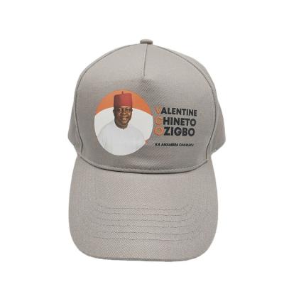 China COMMON Custom Heat Transfer Printing Mens Embroidered Printing Logo 5 Panel Baseball Cap Hats for sale