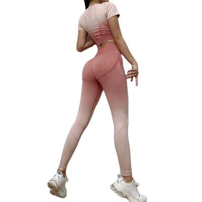 China Breathable Women Tracksuit Set Seamless Leggings And Bra Women Yoga Set for sale