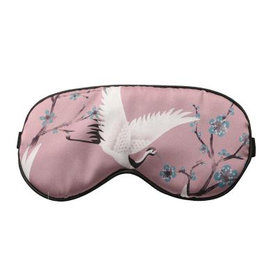 China Casual Super soft breathable double sided silk eye mask printed private label office lunch break silky eye mask for adults anti-puffing for sale