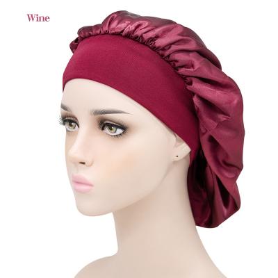 China Fashion manufacturer direct sales elastic band adult nightcap men and women fashion hair care beauty shower cap satin chemotherapy cap for sale