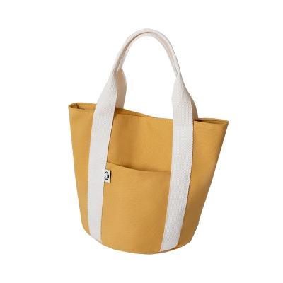 China Fashion Mini Handbag Canvas Bag Female Korean Student Lunch Box Lunch Bag Work Out Hand Bag Bucket Small Cloth Thickened Cotton Canvas for sale