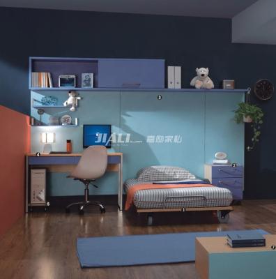 China Luxury Environmental Material Design Single Bed Bedroom Kids Furniture Set For Kids Children With Wardrobe Cabinet Desk And Chair for sale