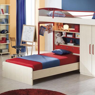 China Customized Sizes Space Saving Toddler Bed Children Furniture MDF Environmental Material Bunk Bed With Wardrobe Storage For Kids for sale