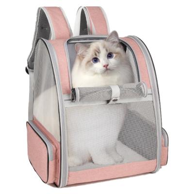 China 2022 New Large Size Pet Carrier Breathable Backpack Cat Bag Pet Backpack Viable Pink Full Ventilation Spacious Pet Backpack for sale