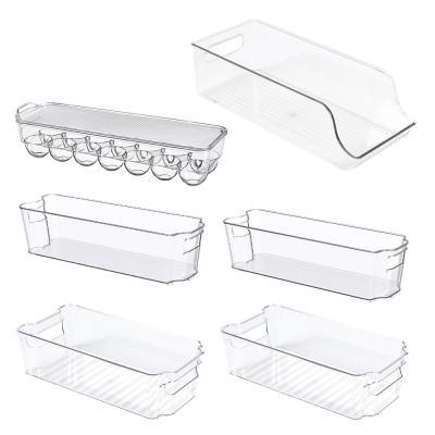 China Freshness Keeping Amazon Best Selling Set Of Bpa Free Fridge Organizer Set Of 6 Fridge Organizer Bins for sale