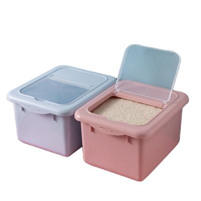 China Wholesale Plastic Pink Blue Storage Small 10kg Freshness Preservation Rice Flour Cereal Container Box for sale