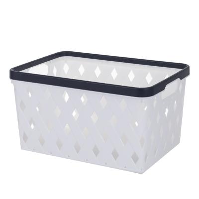 China Amazon Sustainable Weave Top Sale Portable Plastic Rectangle PP Storage Basket for sale