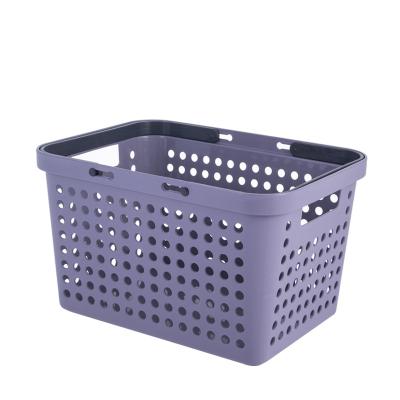 China Multi Purpose Large Plastic Gray Shopping Baskets Supermarket Sustainable With Handles for sale