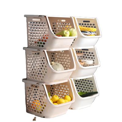 China Sustainable Stackable Vegetable Fruit Bulk Food Storage Racks Kitchen Accessories Countertop Organizer for sale