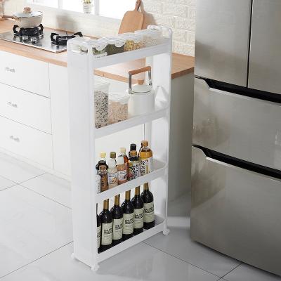 China Minimalist Multi-layer Home Vegetable Storage Racks Kitchen Cart Storage Plastic Mobile Rolling Cart for sale