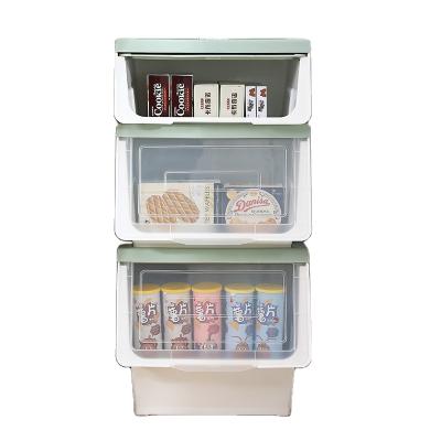 China Large capaciity/3 size multifunctional stackable storage box with lid front opening box for storage for sale