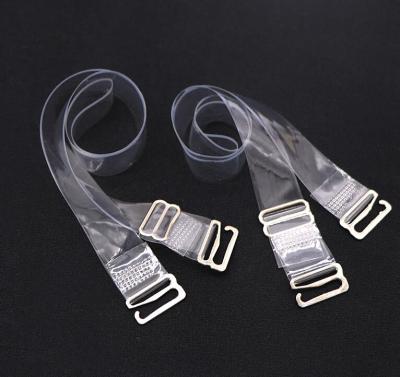 China Comfortable Metal Buckle Bra Straps Transparent Invisible Belt Women Silicone Bra Strap Adjustable Suggest Accessories for sale