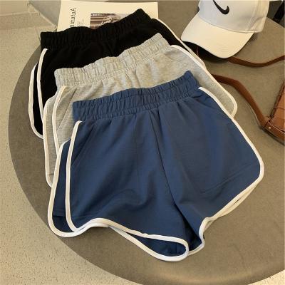 China White Edge Shorts Slim Loose Running Girl's Home Casual Pants One Line Ladie Sports Shorts Women Plus Size for sale