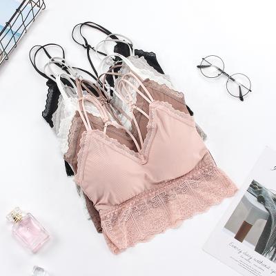 China New Seamless Sports Bra Girls Underwear Lace Back Seamless Breathable One-Piece Beauty Bra for sale