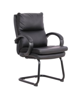 China Soft Metal Frame Black PU Office Chair Revolving Executive Chairs Leather for sale