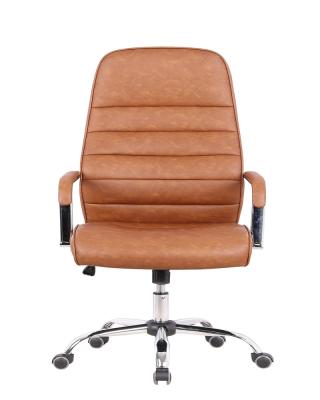 China Brown Boss Office Modern Luxury Leather High Back Swivel Chair Revolving Executive Director Chair for sale