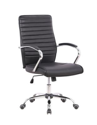 China Cheapest PU Swivel Meeting Chair Comfortable Executive Black Leather Office Chair Revolving Office Chair for sale