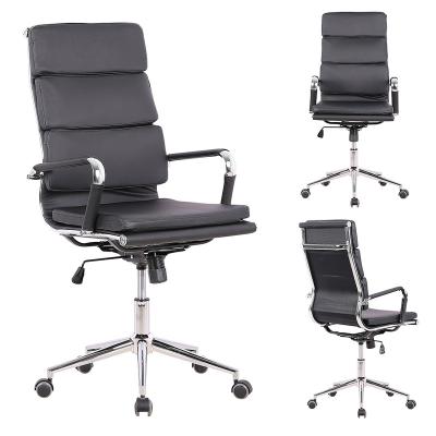 China PU Leather Guest Manager Office Boss Chair With Metal Rotation Waiting Armrest Chair Swivel Adjustable for sale