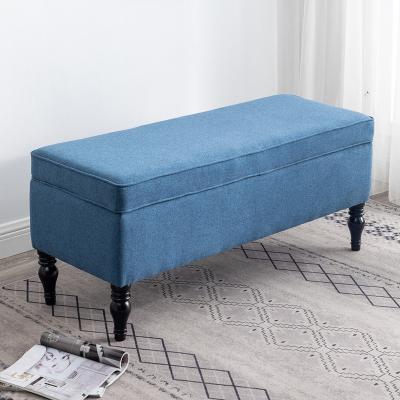 China Modern Foot Stool Super Fabric Space Saving Function Storage Seat Square Shoe Bench Storage Ottoman for sale