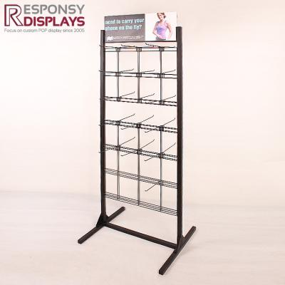 China Custom  Two Sides Display Metal Floor Cellphone Accessories Display Rack for sale