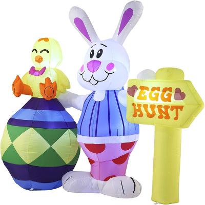 China Inflatable Decoration Easter Holiday Indoor and Outdoor Inflatable Bunny Hugs Eggs Holiday Decoration Easter Cartoon Model for sale