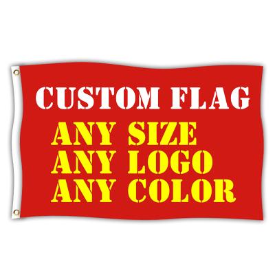 China Hanging High Quality NO MOQ Double Sided 100% Polyester Racking Flag Custom Logo Screen Printing Flag for sale