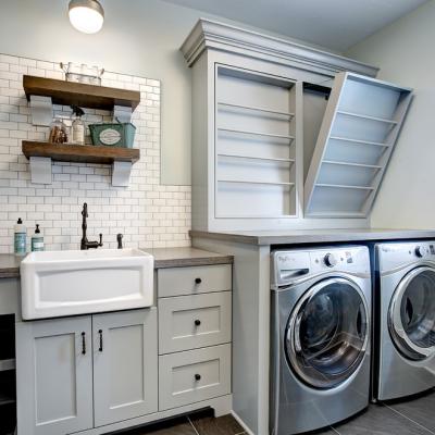 China Durable White Shaker Cabinets For Laundry Room for sale