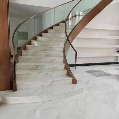 China Modern Natural Marble Stone Slab White Marble Stairs With Gray Veins For Wall Tiles for sale